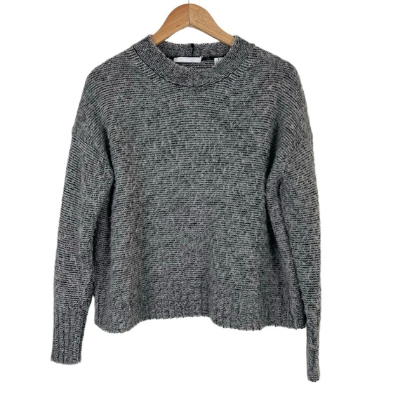 Helmut Lang Sweater Womens Size XS Black White Stripe Fuzzy Crewneck Cozy Luxury - Picture 1 of 8